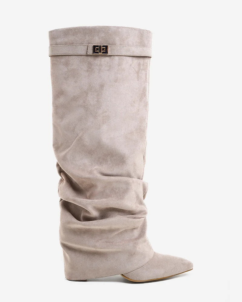 Women's Comfy Knee High Boots with Side Zip