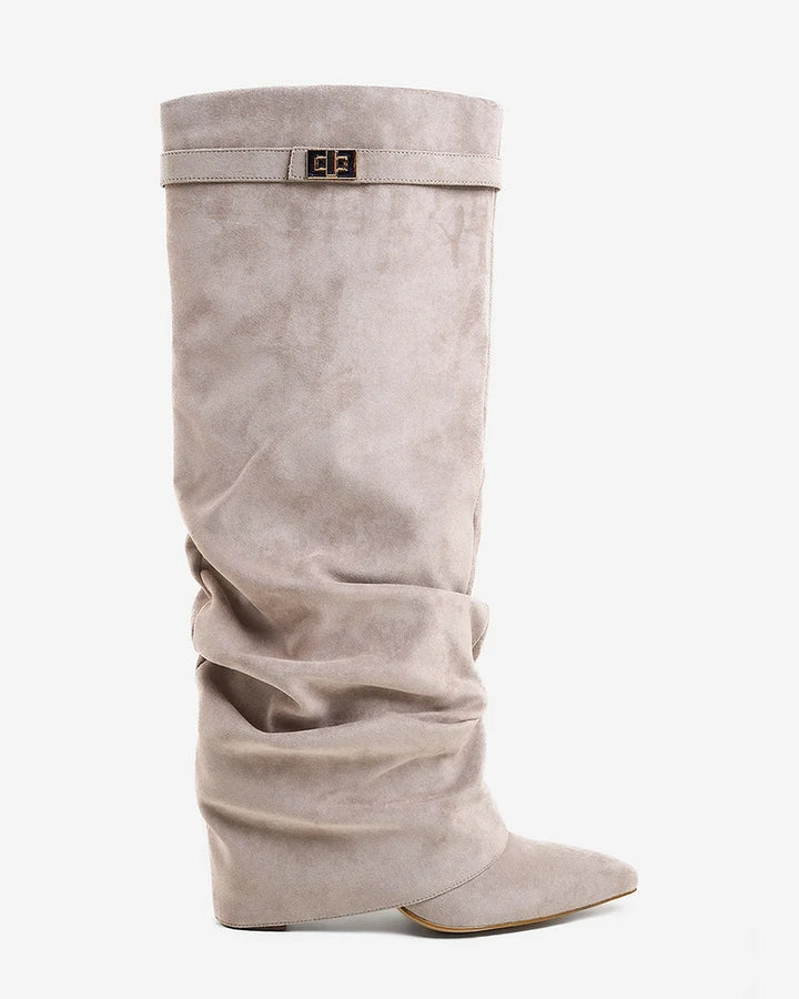 Women's Comfy Knee High Boots with Side Zip