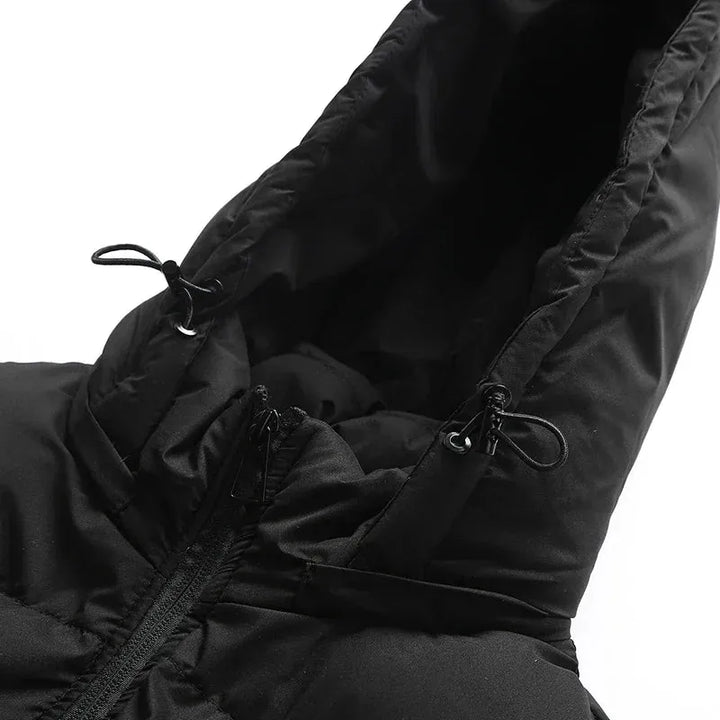 Cropped Winter Vest with Hood and Zip Closure