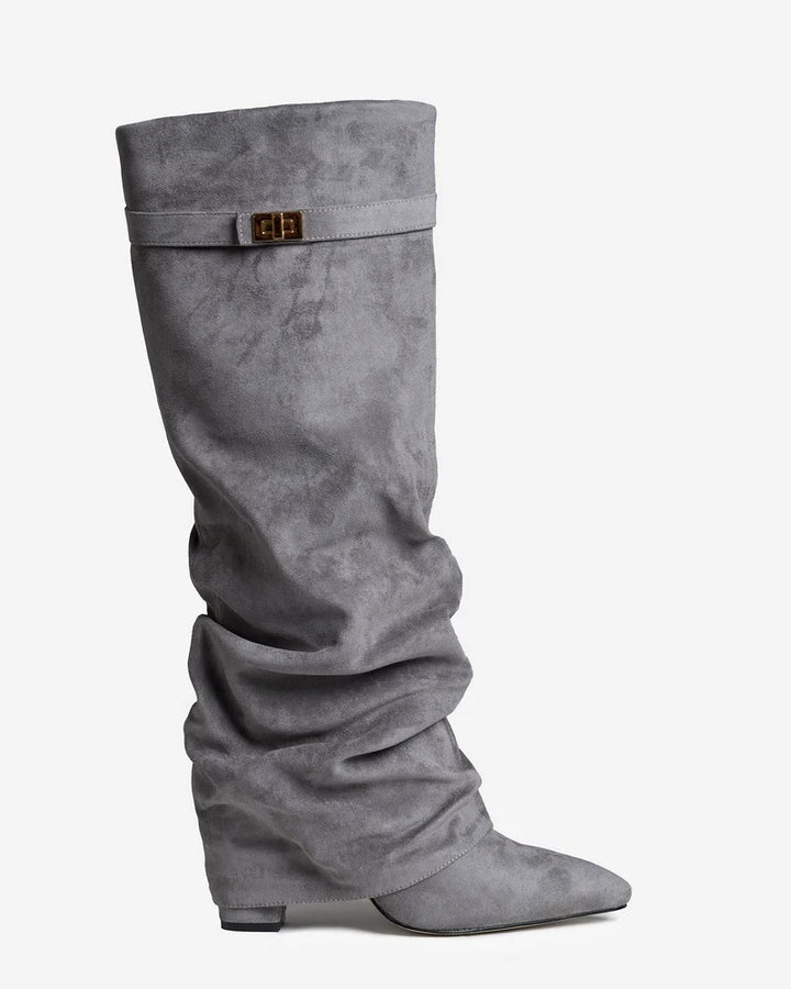 Women's Comfy Knee High Boots with Side Zip