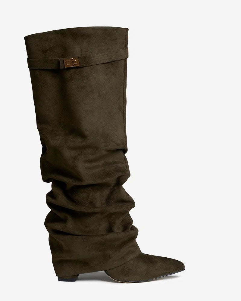 Women's Comfy Knee High Boots with Side Zip