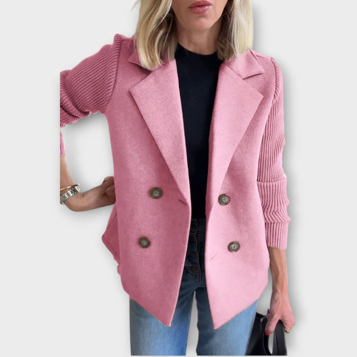 Women's Double-Breasted Lightweight Blazer with Collar