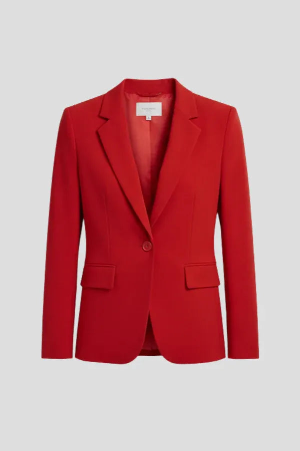 Women’s Lightweight Blazer Jacket with Notched Lapel and Single Button