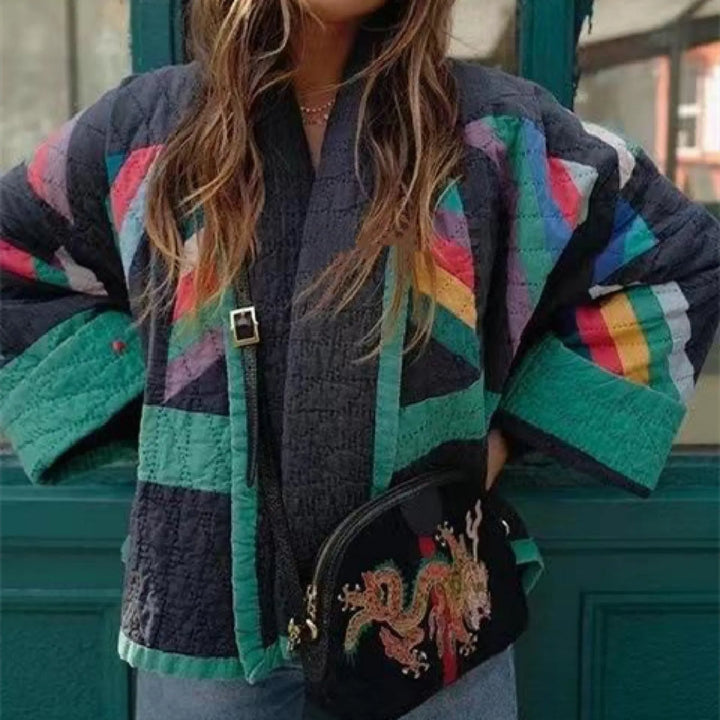 Women's Oversized Quilted Jacket with Balloon Sleeves