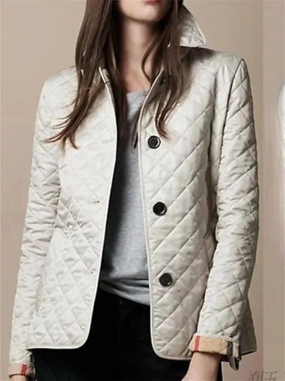 Women's Quilted Lightweight Jacket with Button Closure
