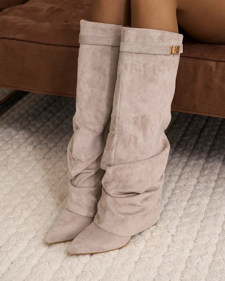 Women's Comfy Knee High Boots with Side Zip