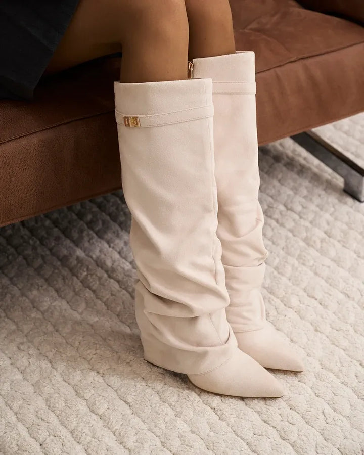 Women's Comfy Knee High Boots with Side Zip