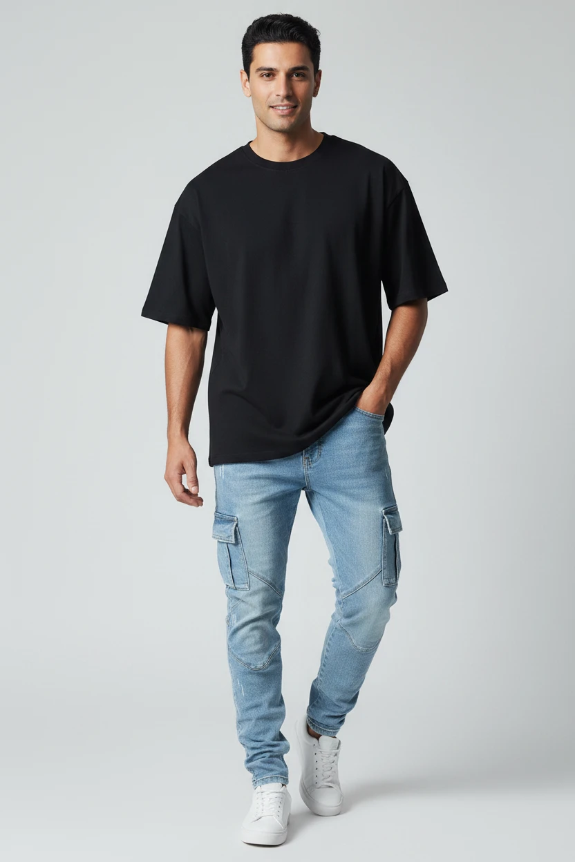 Men's Casual Cargo Pants with Relaxed Fit and Functional Pockets