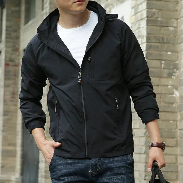 Men's Casual Lightweight Jacket with Zip Closure
