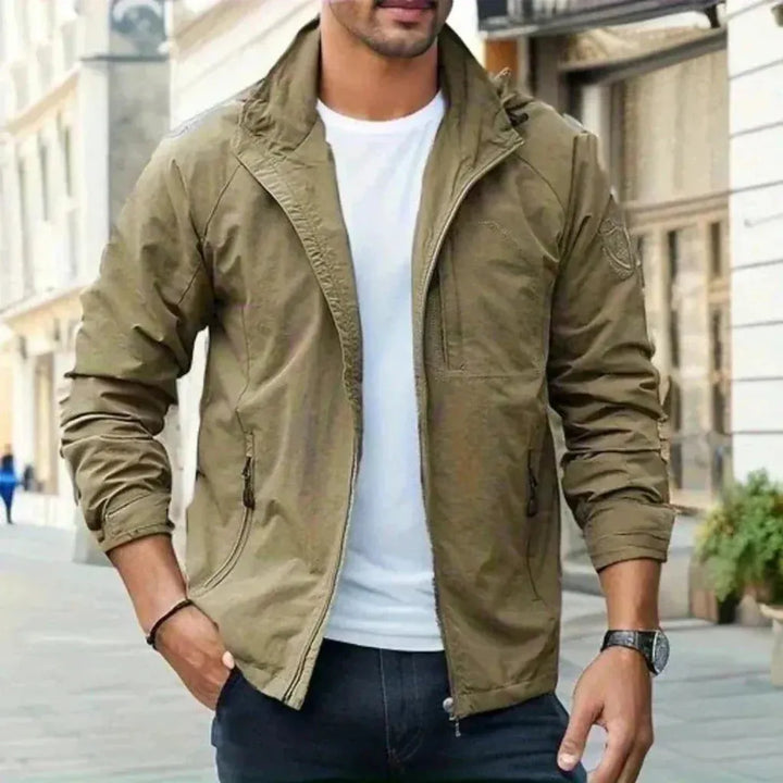 Men's Casual Lightweight Jacket with Zip Closure