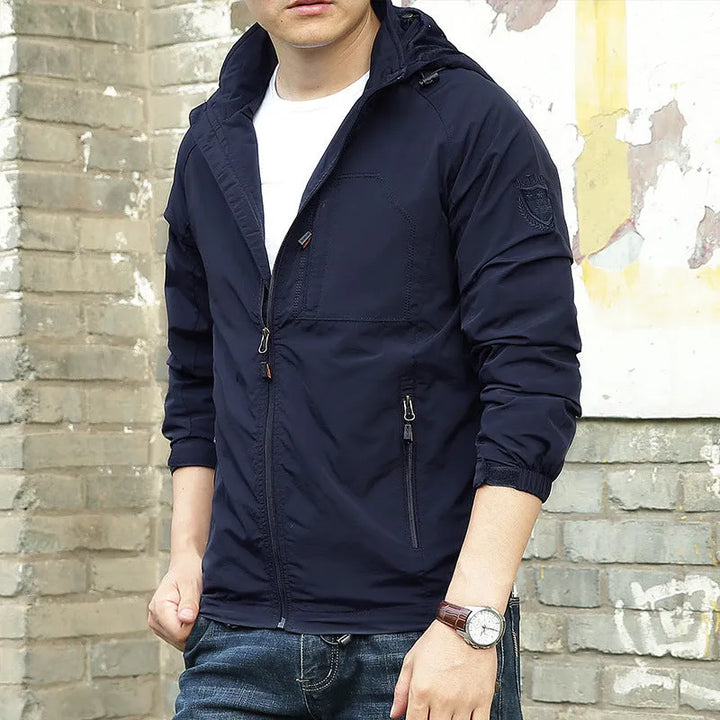 Men's Casual Lightweight Jacket with Zip Closure