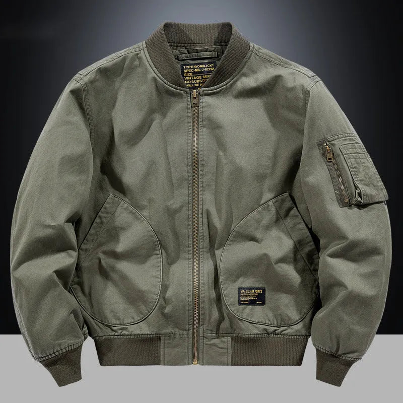 Men’s Casual Ribbed Jacket with Zip Closure