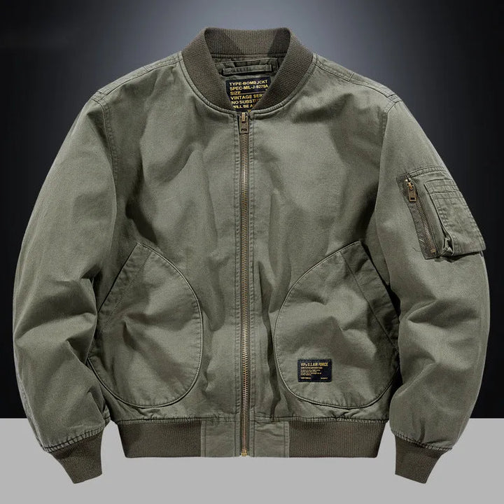 Men’s Casual Ribbed Jacket with Zip Closure