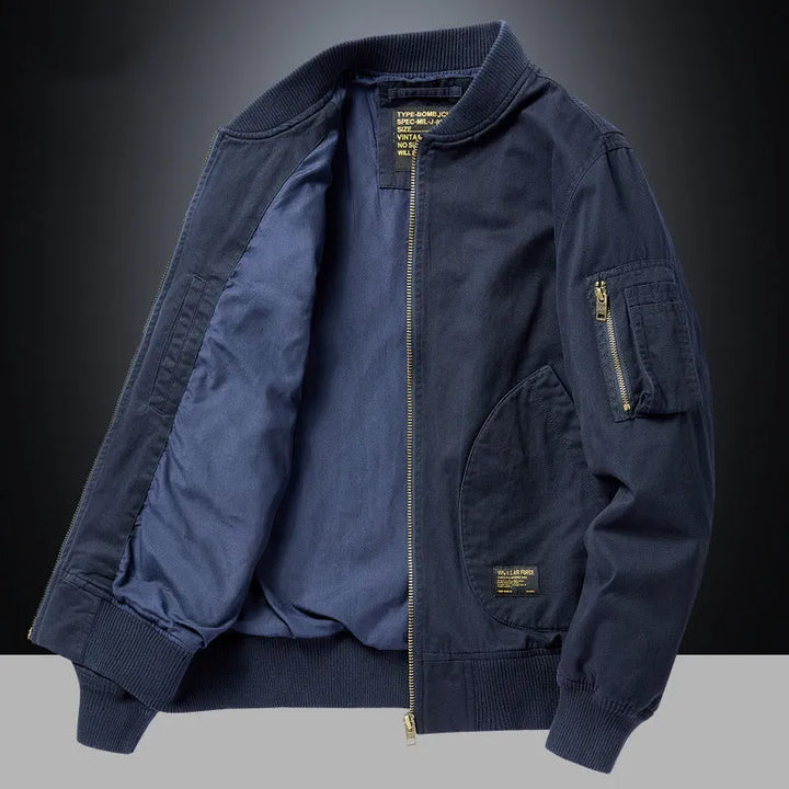 Men’s Casual Ribbed Jacket with Zip Closure
