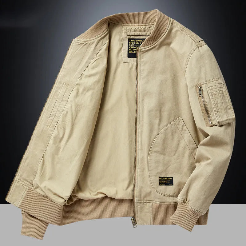 Men’s Casual Ribbed Jacket with Zip Closure