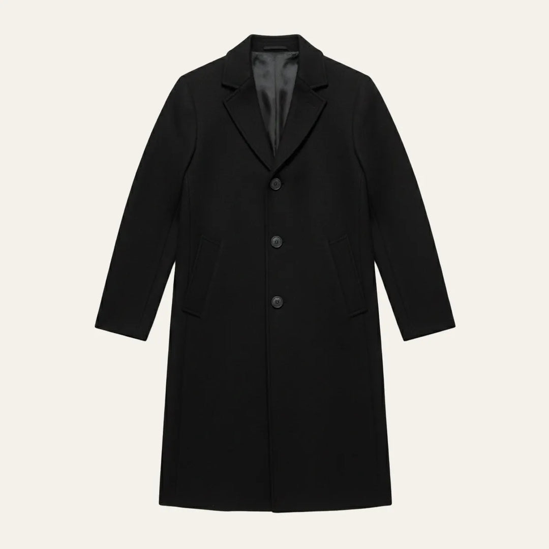 Men’s Longline Casual Overcoat with Button Closure