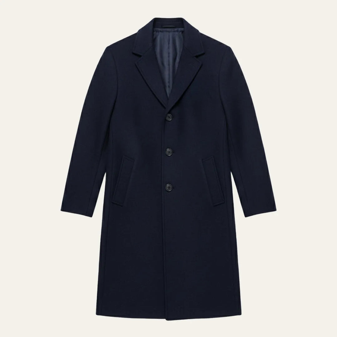 Men’s Longline Casual Overcoat with Button Closure