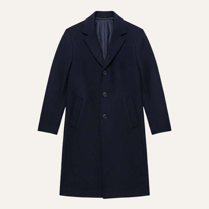 Men’s Longline Casual Overcoat with Button Closure