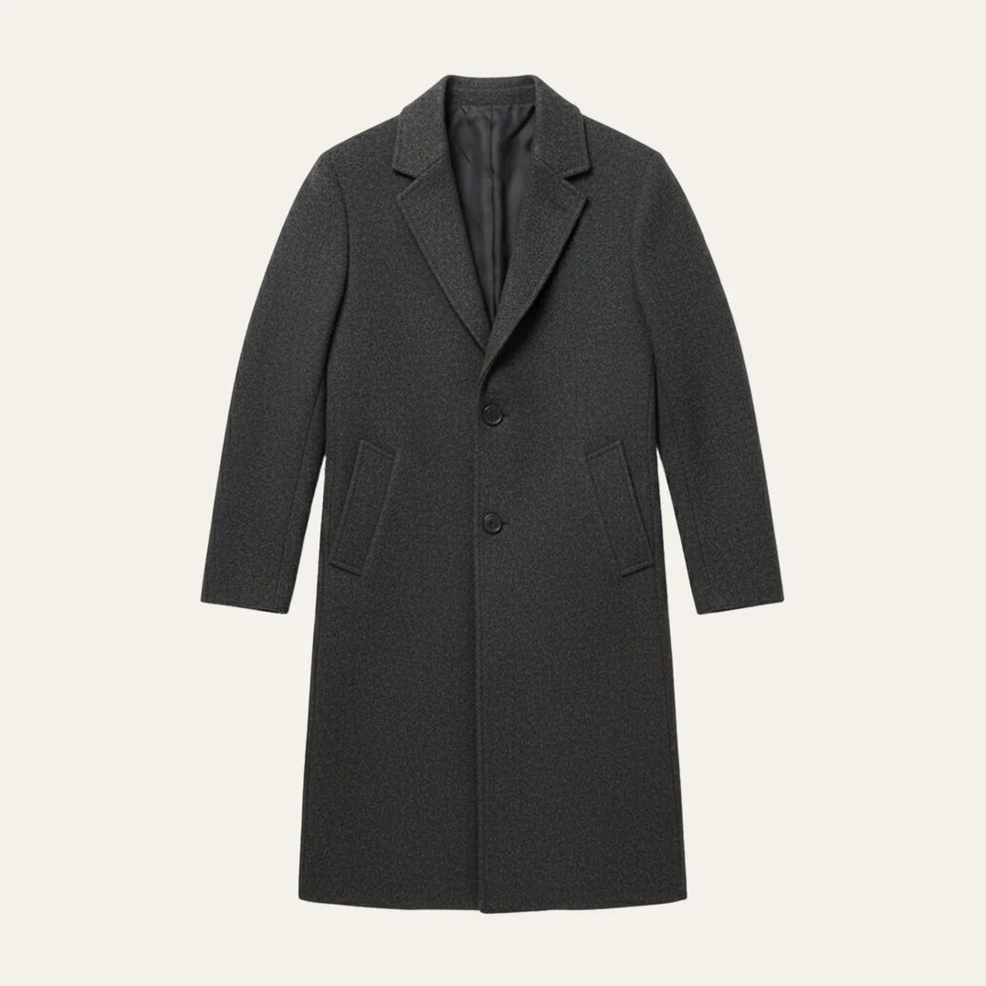 Men’s Longline Casual Overcoat with Button Closure