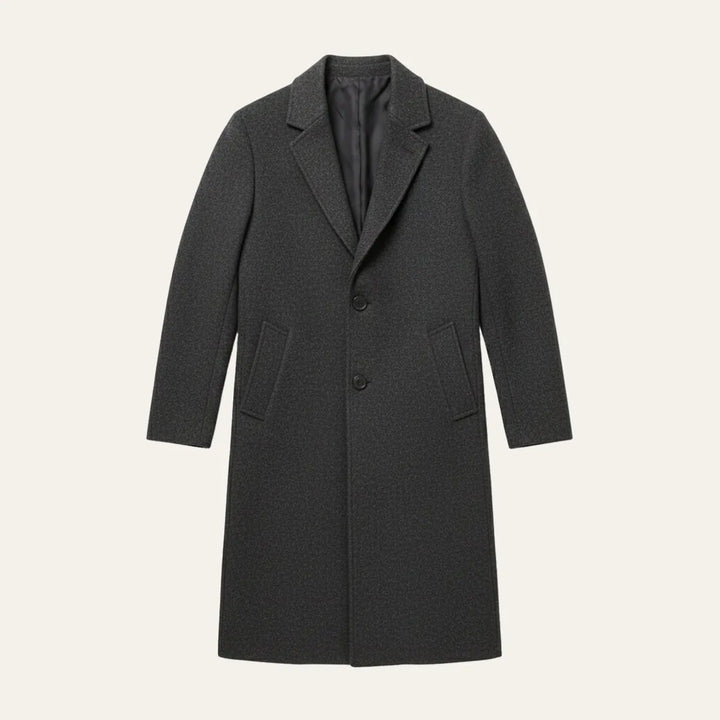 Men’s Longline Casual Overcoat with Button Closure