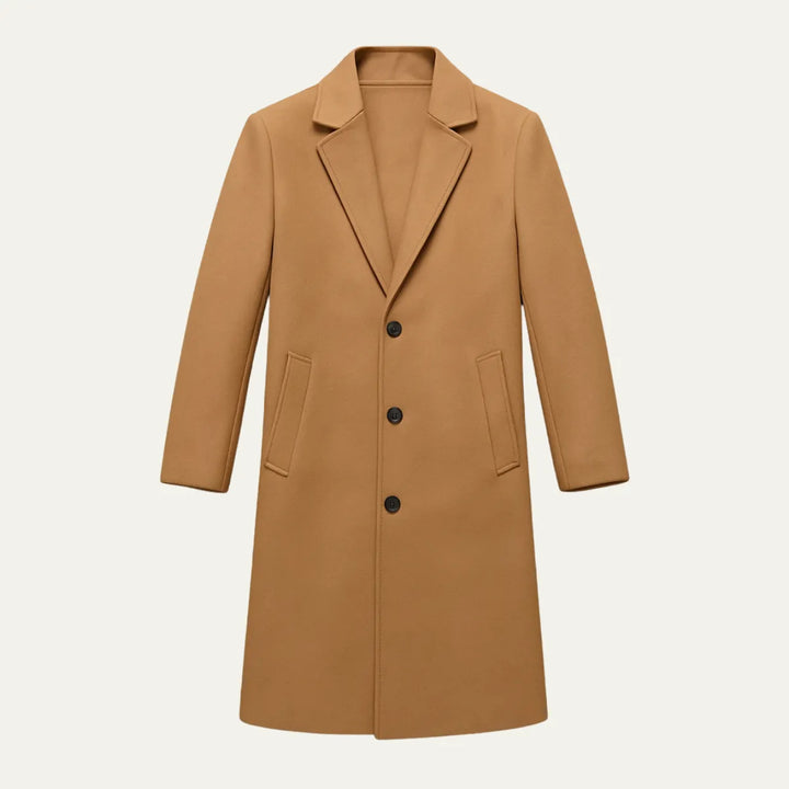 Men’s Longline Casual Overcoat with Button Closure