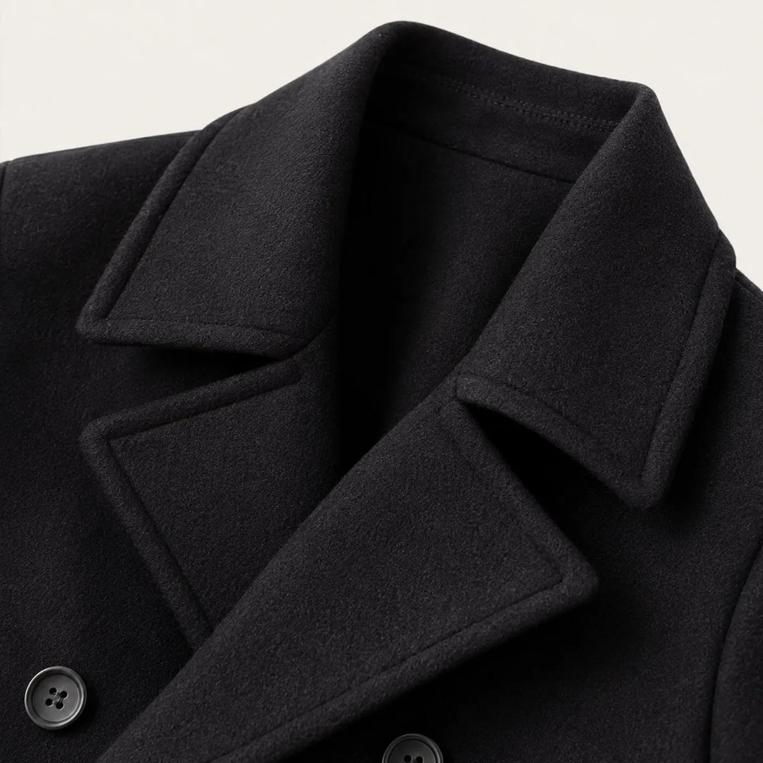 Men’s Warm Lightweight Overcoat with Button Closure