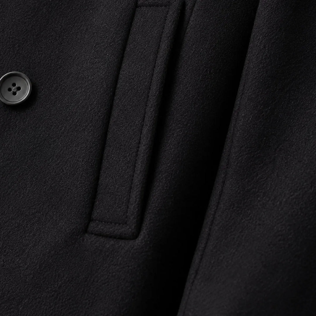 Men’s Warm Lightweight Overcoat with Button Closure
