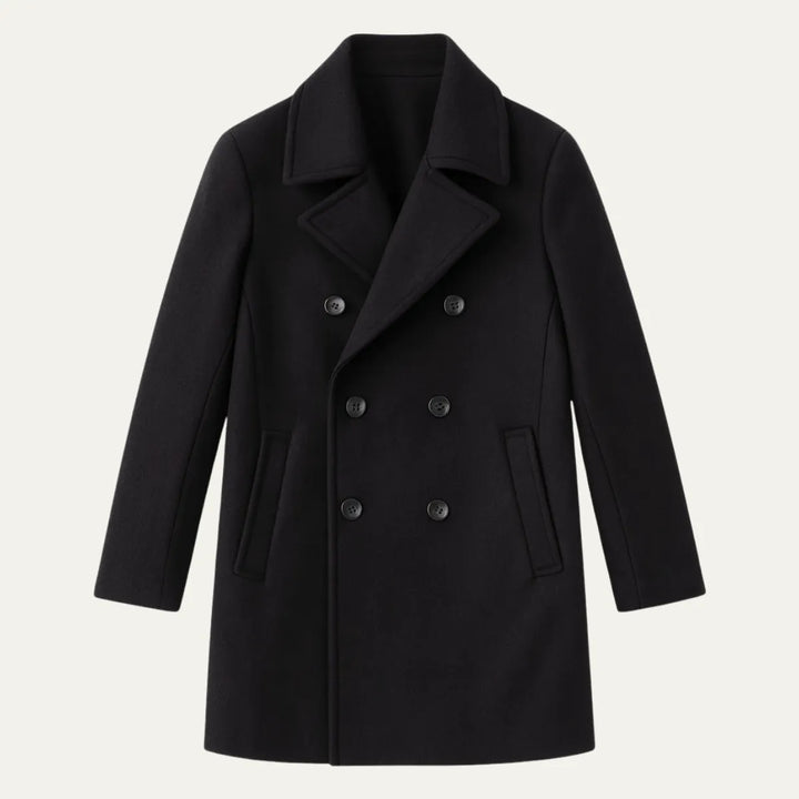 Men’s Warm Lightweight Overcoat with Button Closure