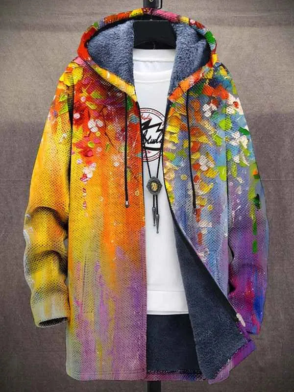 Printed Fleece Jacket with Zipper