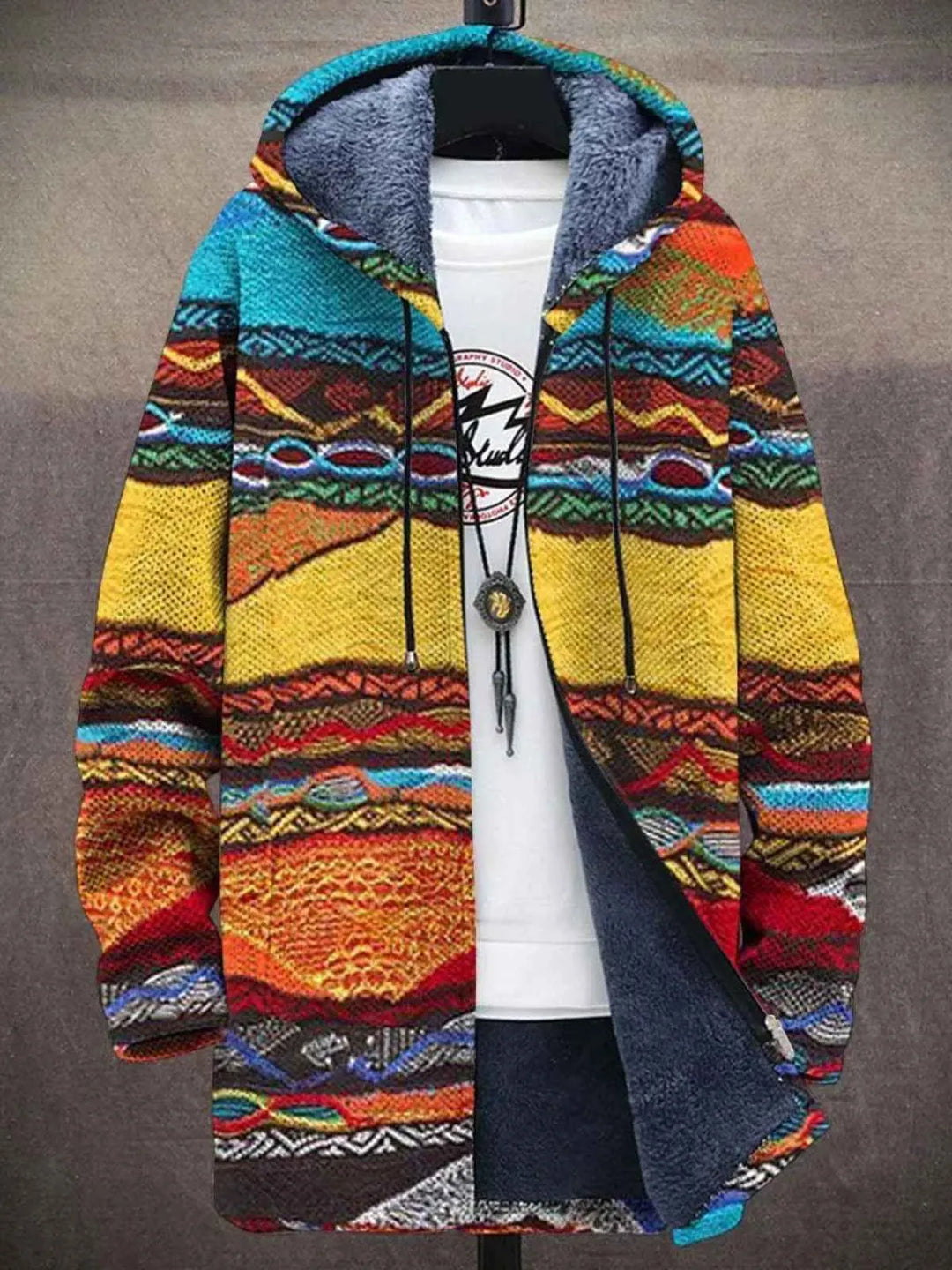 Printed Fleece Jacket with Zipper