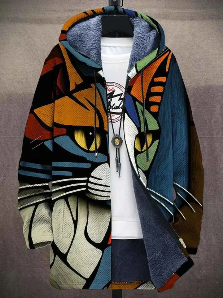 Printed Fleece Jacket with Zipper