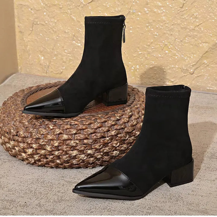 Women’s Block Heel Ankle Boots with Anti Slip Sole