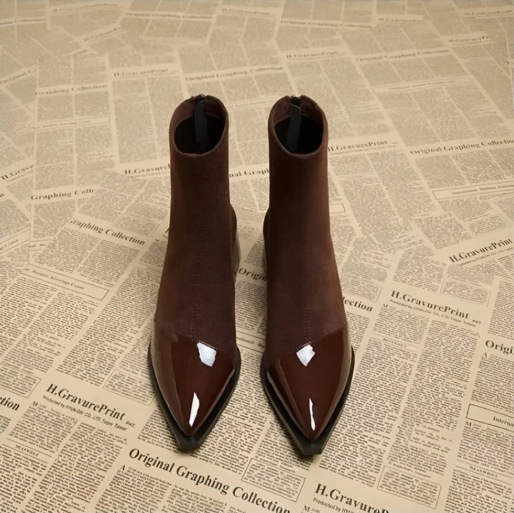 Women’s Block Heel Ankle Boots with Anti Slip Sole