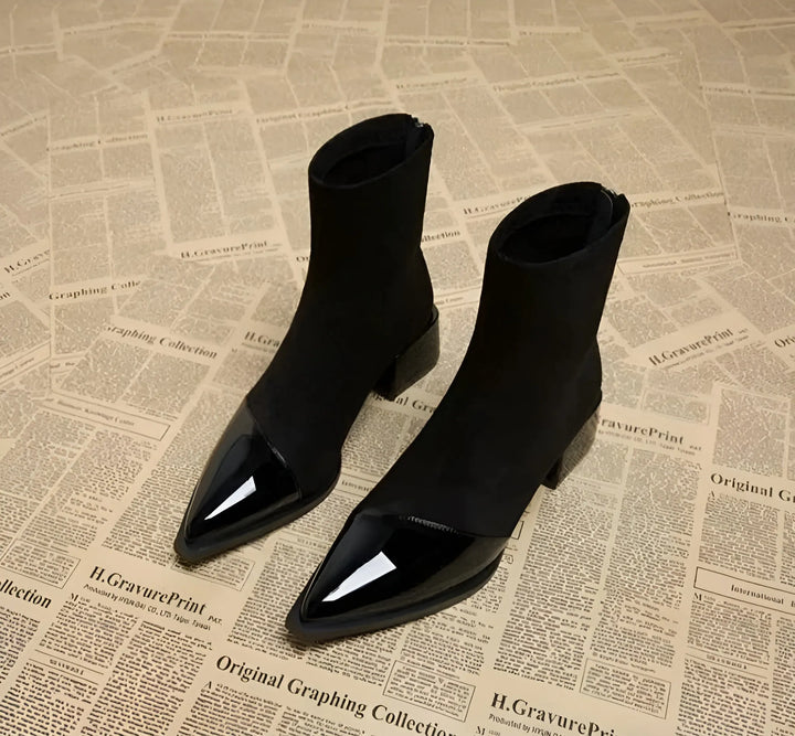 Women’s Block Heel Ankle Boots with Anti Slip Sole