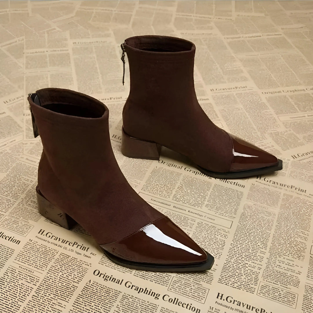 Women’s Block Heel Ankle Boots with Anti Slip Sole