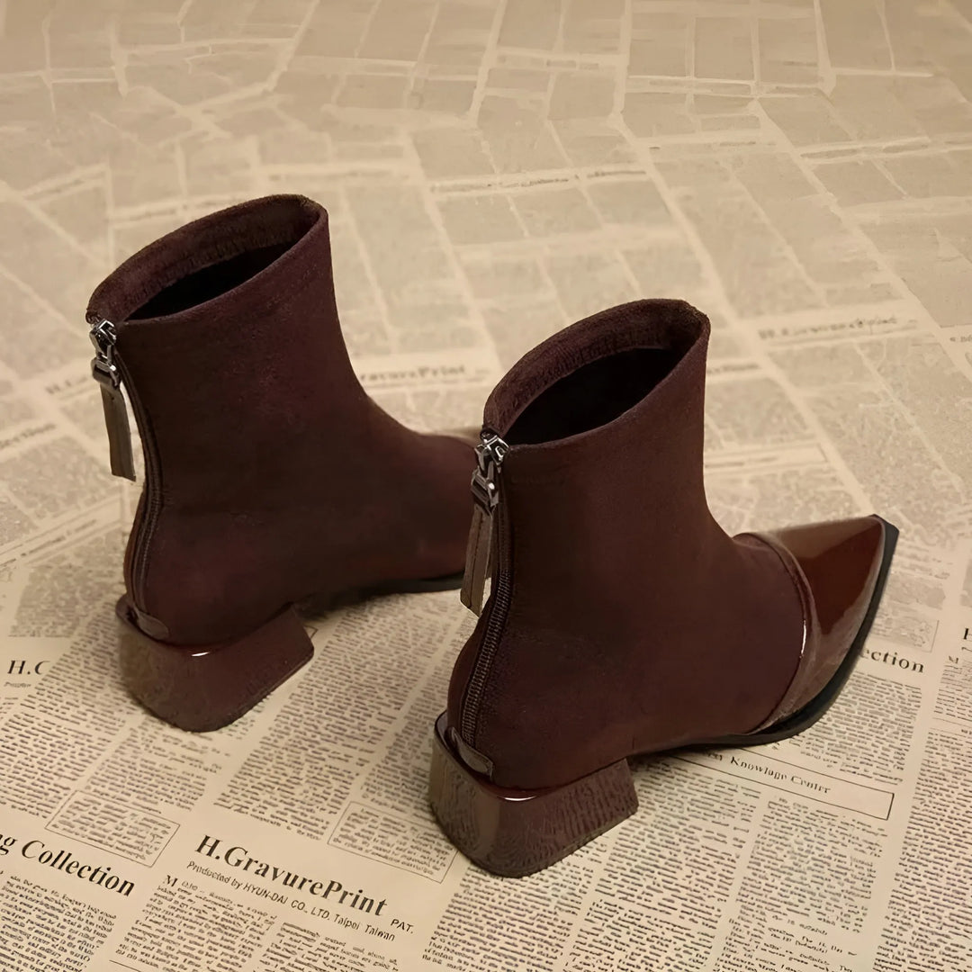Women’s Block Heel Ankle Boots with Anti Slip Sole