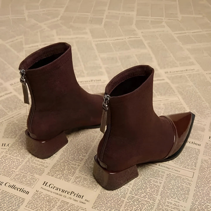 Women’s Block Heel Ankle Boots with Anti Slip Sole