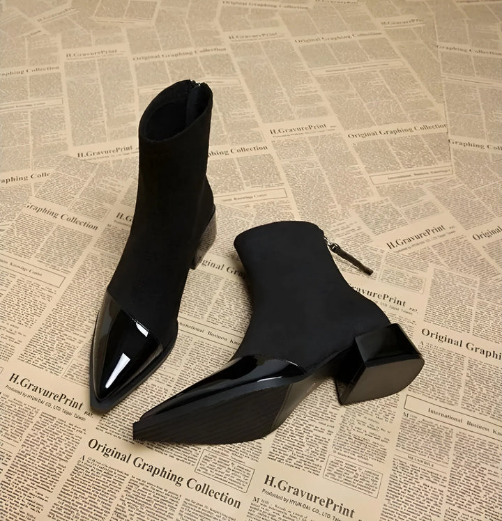 Women’s Block Heel Ankle Boots with Anti Slip Sole