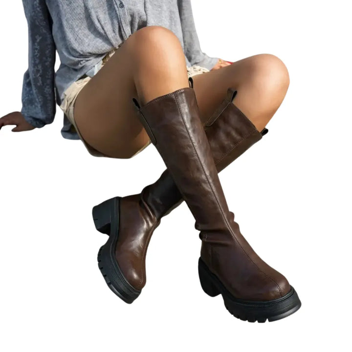 Women’s Block Heel Chunky Boots with Soft Lining