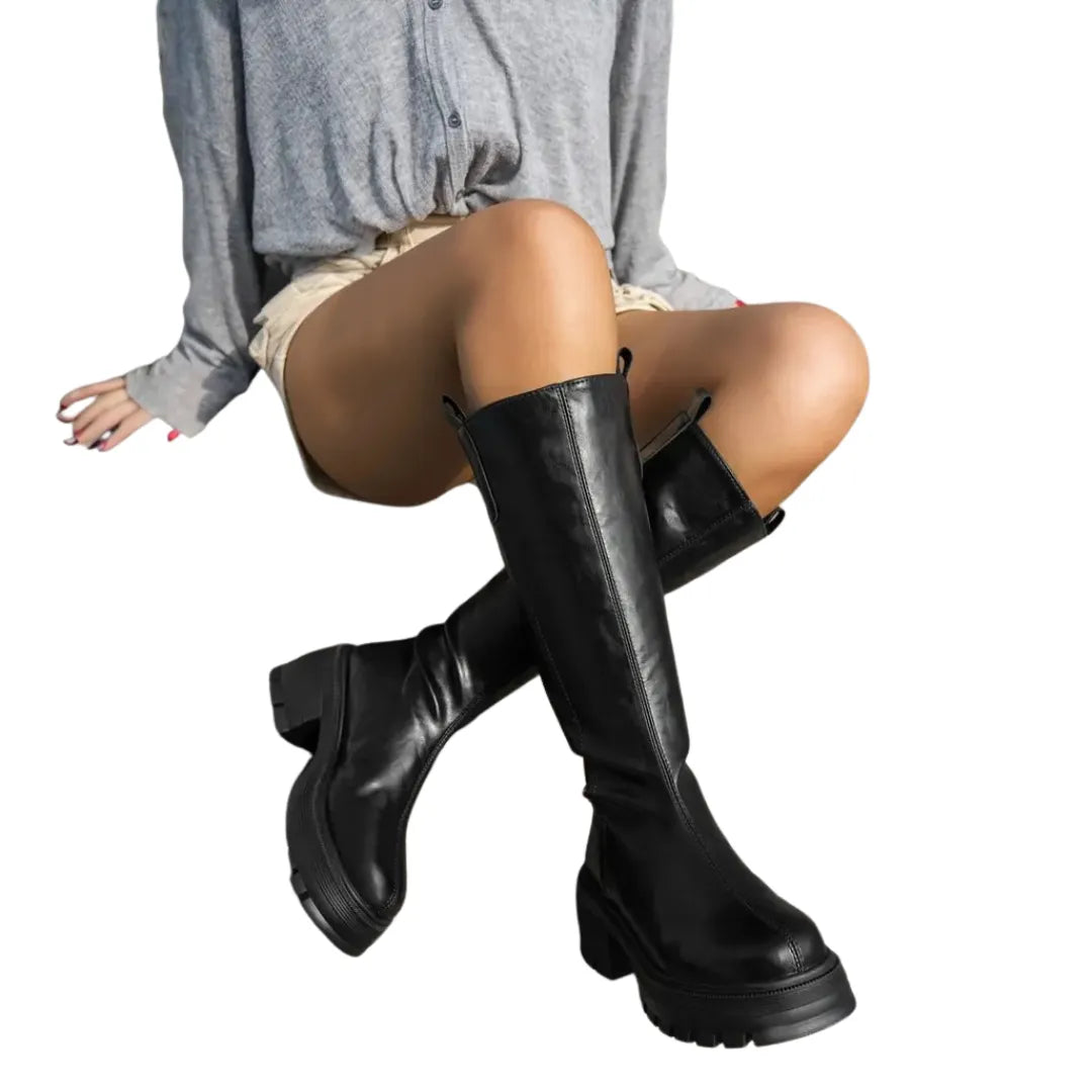 Women’s Block Heel Chunky Boots with Soft Lining