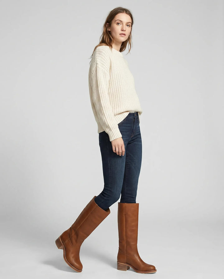 Women's Block Heel Knee High Boots with Cushioned Insole