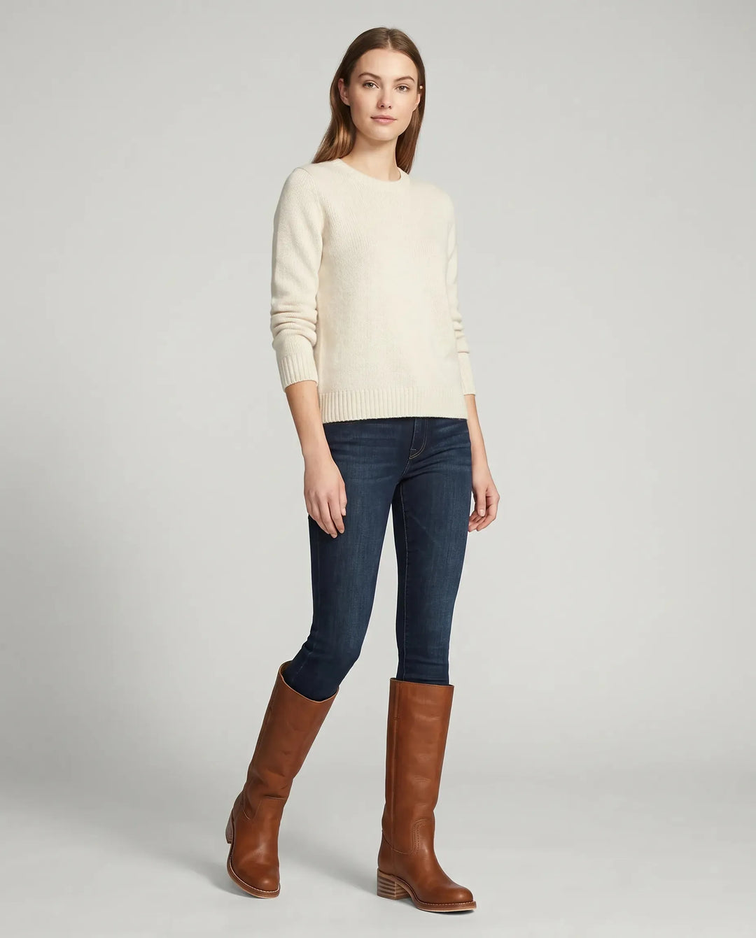 Women's Block Heel Knee High Boots with Cushioned Insole