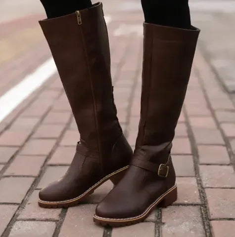 Women's Block Heel Knee High Boots with Non Slip Sole