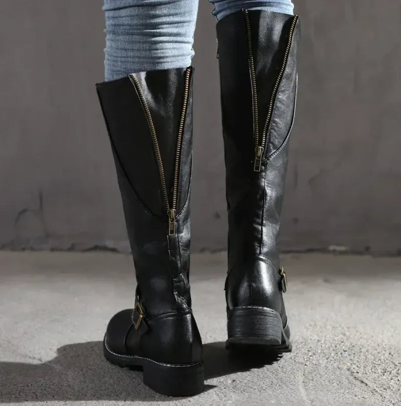 Women's Block Heel Knee High Boots with Non Slip Sole