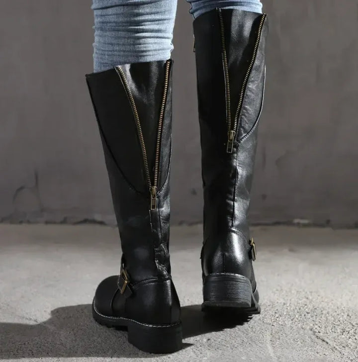 Women's Block Heel Knee High Boots with Non Slip Sole