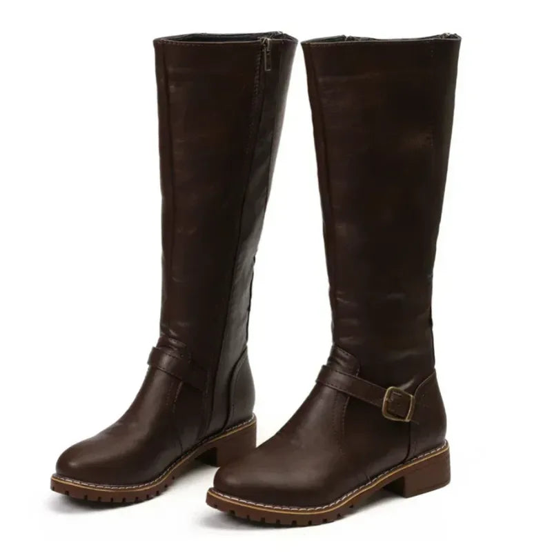Women's Block Heel Knee High Boots with Non Slip Sole