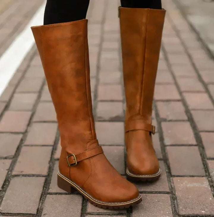 Women's Block Heel Knee High Boots with Non Slip Sole