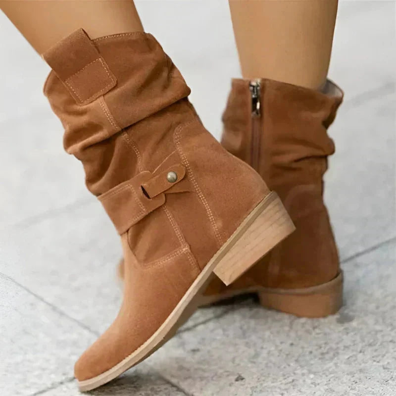 Women’s Block Heel Soft Boots with Arch Support