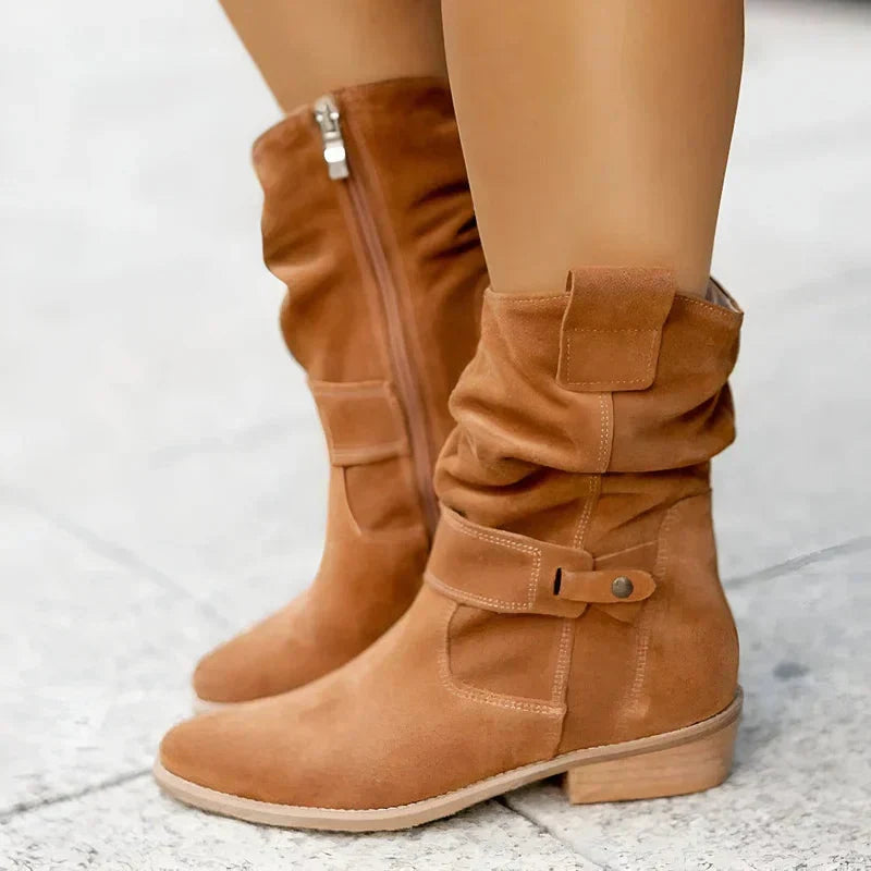 Women’s Block Heel Soft Boots with Arch Support