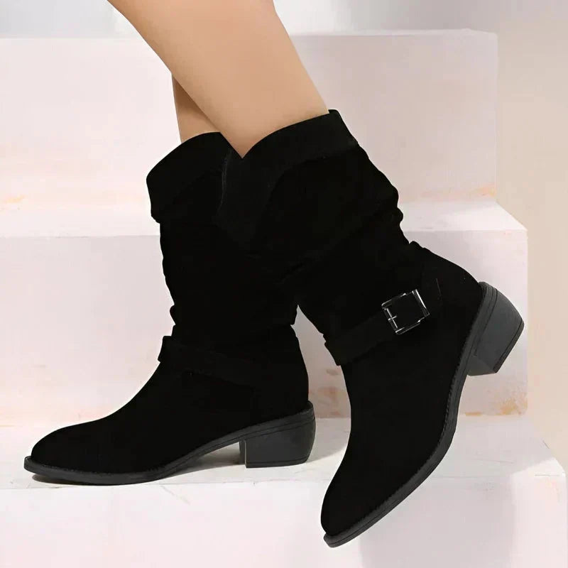 Women’s Block Heel Soft Boots with Arch Support